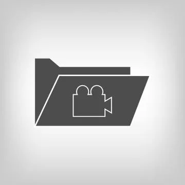 Computer folder with camera Stock Illustration