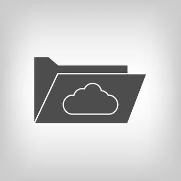 Computer folder with cloud Stock Illustration