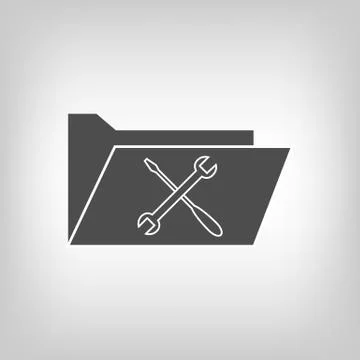 Computer folder with cloud Stock Illustration