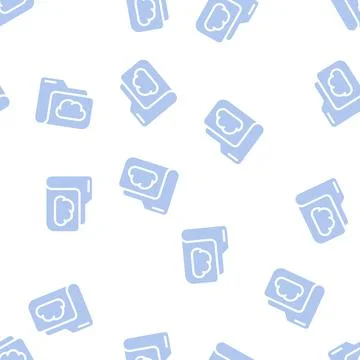 Computer folder cloud storage glyph vector seamless pattern Stock Illustration