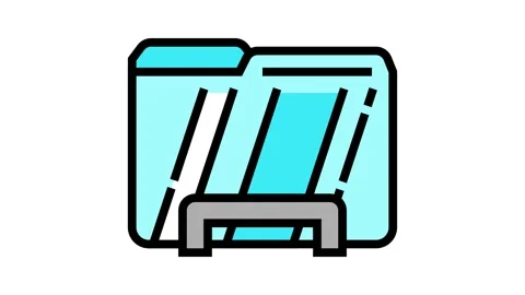Computer folder color icon animation Stock Footage 224968248