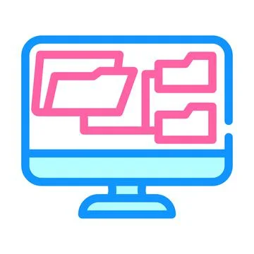 Computer folder color icon vector illustration Stock Illustration