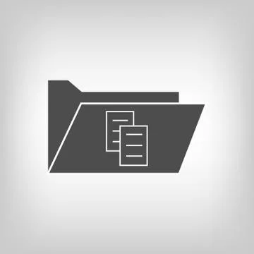 Computer folder with document sign イラスト素材