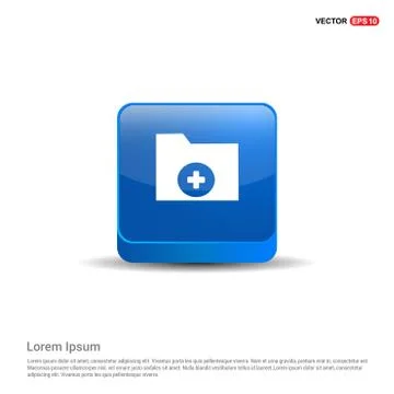 Computer Folder Icon - 3d Blue Button Stock Illustration