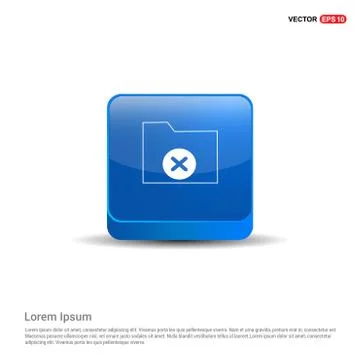 Computer Folder Icon - 3d Blue Button Illustrazione stock
