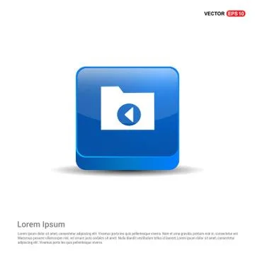 Computer Folder Icon - 3d Blue Button Illustrazione stock