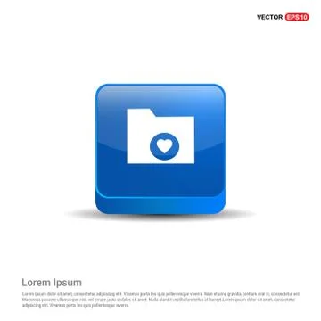 Computer Folder Icon - 3d Blue Button Stock Illustration