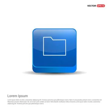 Computer Folder Icon - 3d Blue Button Stock Illustration