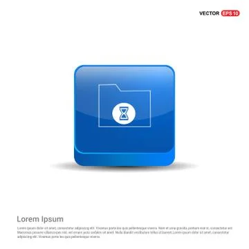 Computer Folder Icon - 3d Blue Button Stock Illustration