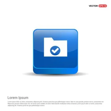 Computer Folder Icon - 3d Blue Button Stock Illustration