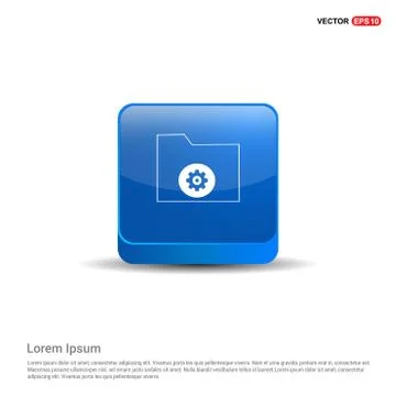 Computer Folder Icon - 3d Blue Button Illustrazione stock