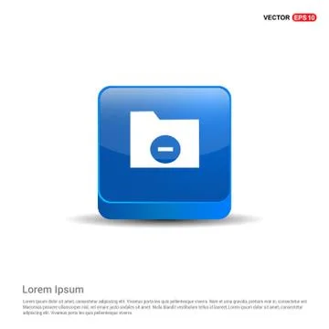 Computer Folder Icon - 3d Blue Button Stock Illustration