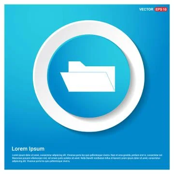 Computer Folder Icon Abstract Blue Web Sticker Button Illustrazione stock