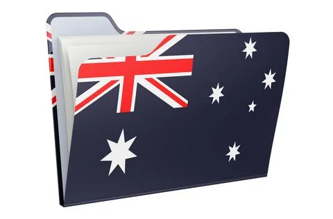Computer folder icon with Australian flag. 3D rendering 스톡 일러스트