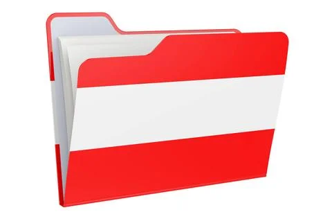 Computer folder icon with Austrian flag. 3D rendering Computer folder icon... Stock Photos
