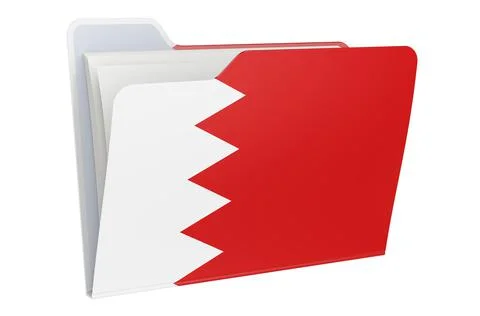 Computer folder icon with Bahraini flag. 3D rendering 스톡 일러스트
