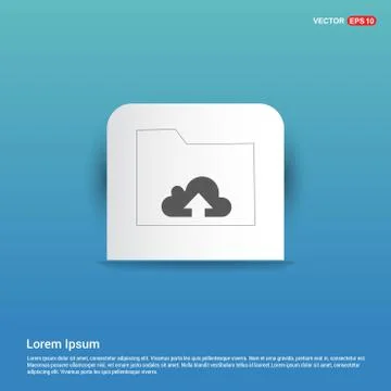 Computer Folder Icon - Blue Sticker button Stock Illustration