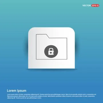 Computer Folder Icon - Blue Sticker button Stock Illustration