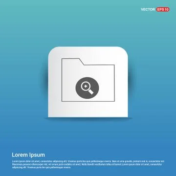 Computer Folder Icon - Blue Sticker button Illustrazione stock