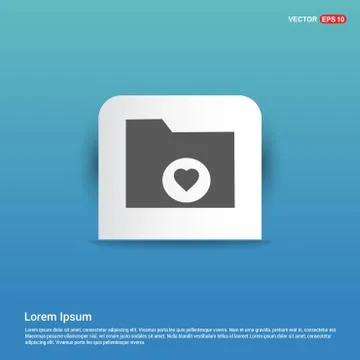 Computer Folder Icon - Blue Sticker button 스톡 일러스트