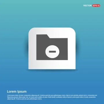 Computer Folder Icon - Blue Sticker button Stock Illustration