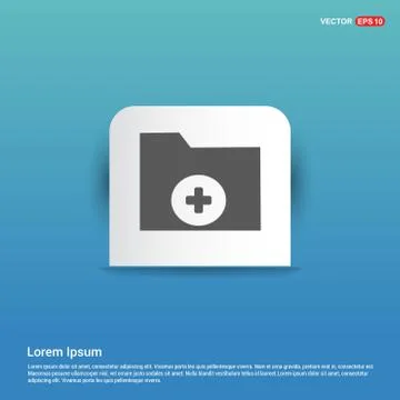 Computer Folder Icon - Blue Sticker button 스톡 일러스트
