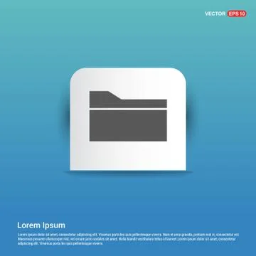 Computer Folder Icon - Blue Sticker button Stock Illustration