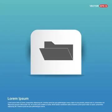 Computer Folder Icon - Blue Sticker button Stock Illustration