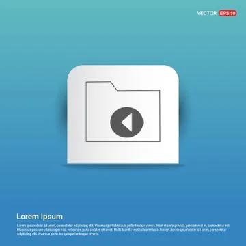 Computer Folder Icon - Blue Sticker button Stock Illustration