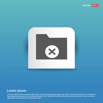 Computer Folder Icon - Blue Sticker button Stock Illustration