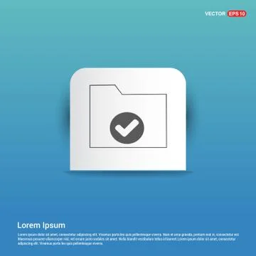 Computer Folder Icon - Blue Sticker button Stock Illustration