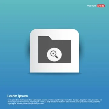 Computer Folder Icon - Blue Sticker button Stock Illustration