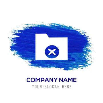 Computer Folder Icon - Blue watercolor background Stock Illustration