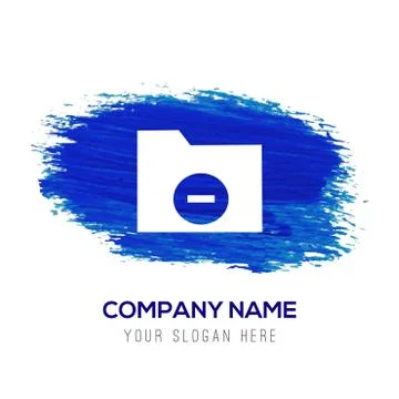 Computer Folder Icon - Blue watercolor background Stock Illustration