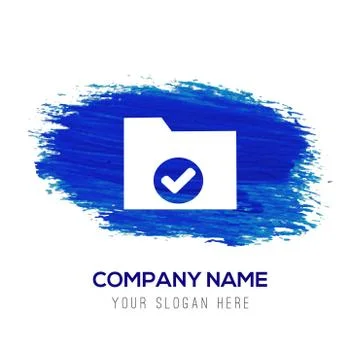 Computer Folder Icon - Blue watercolor background Stock Illustration