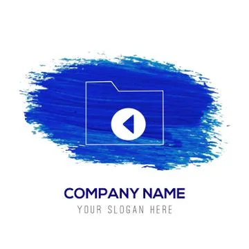 Computer Folder Icon - Blue watercolor background Stock Illustration