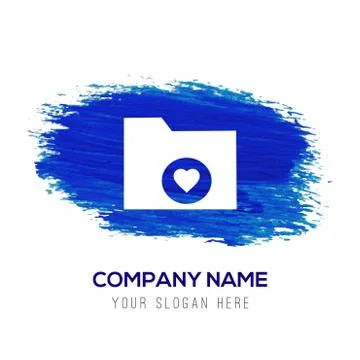 Computer Folder Icon - Blue watercolor background Stock Illustration