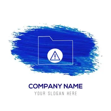 Computer Folder Icon - Blue watercolor background Stock Illustration