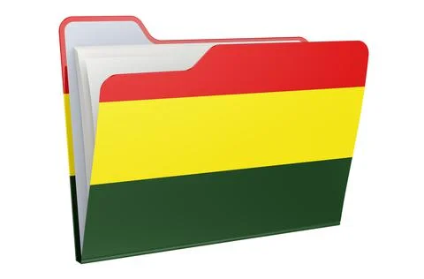 Computer folder icon with Bolivian flag. 3D rendering Stock Illustration