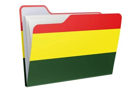 Computer folder icon with Bolivian flag. 3D rendering Computer folder icon... Stock Photos