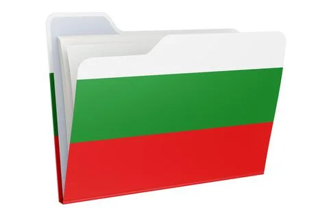 Computer folder icon with Bulgarian flag. 3D rendering Illustrazione stock