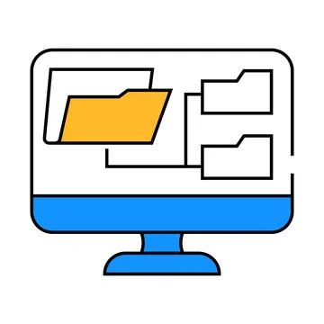 Computer folder icon color illustration Stock Illustration