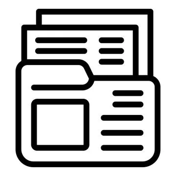 Computer folder icon containing several digital documents displaying data Stock Illustration