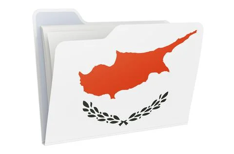 Computer folder icon with Cypriot flag. 3D rendering 스톡 일러스트