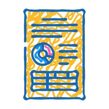 Computer folder icon doodle illustration Stock Illustration