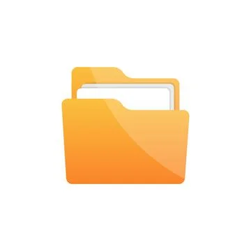 Computer folder icon in flat style. Document archive vector illustration on i Stock Illustration