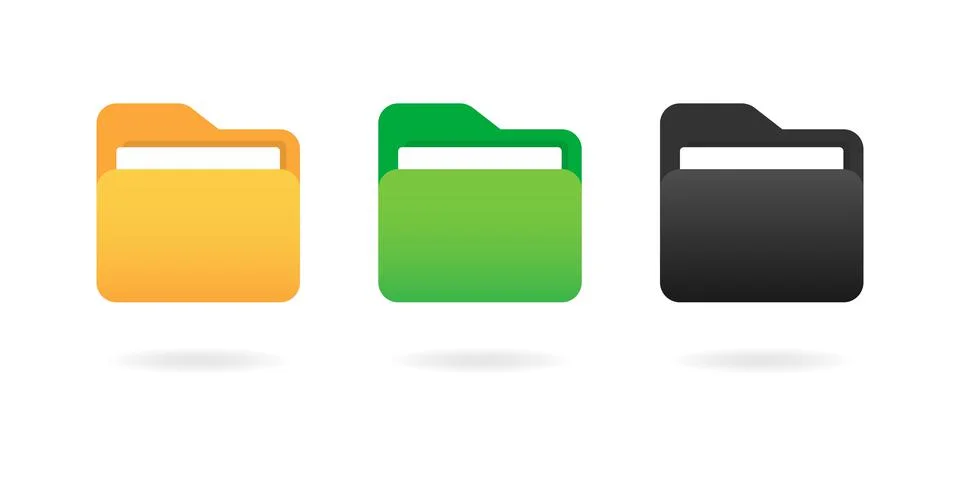 Computer folder icon in flat style. Document archive vector illustration on i Stock Illustration