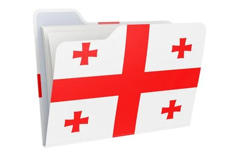Computer folder icon with Georgian flag. 3D rendering イラスト素材
