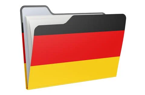 Computer folder icon with German flag. 3D rendering 스톡 일러스트