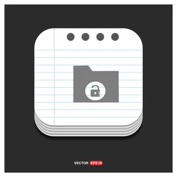 Computer Folder Icon Gray icon on Notepad Style template Vector EPS 10 Free I Illustrazione stock